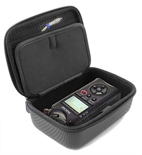 CASEMATIX Travel Case Compatible with Tascam DR-40X Handheld Recorder, DR-05X Stereo Recorders, or DR-07X Portable Digital Audio Interface - Includes Carry Case Only