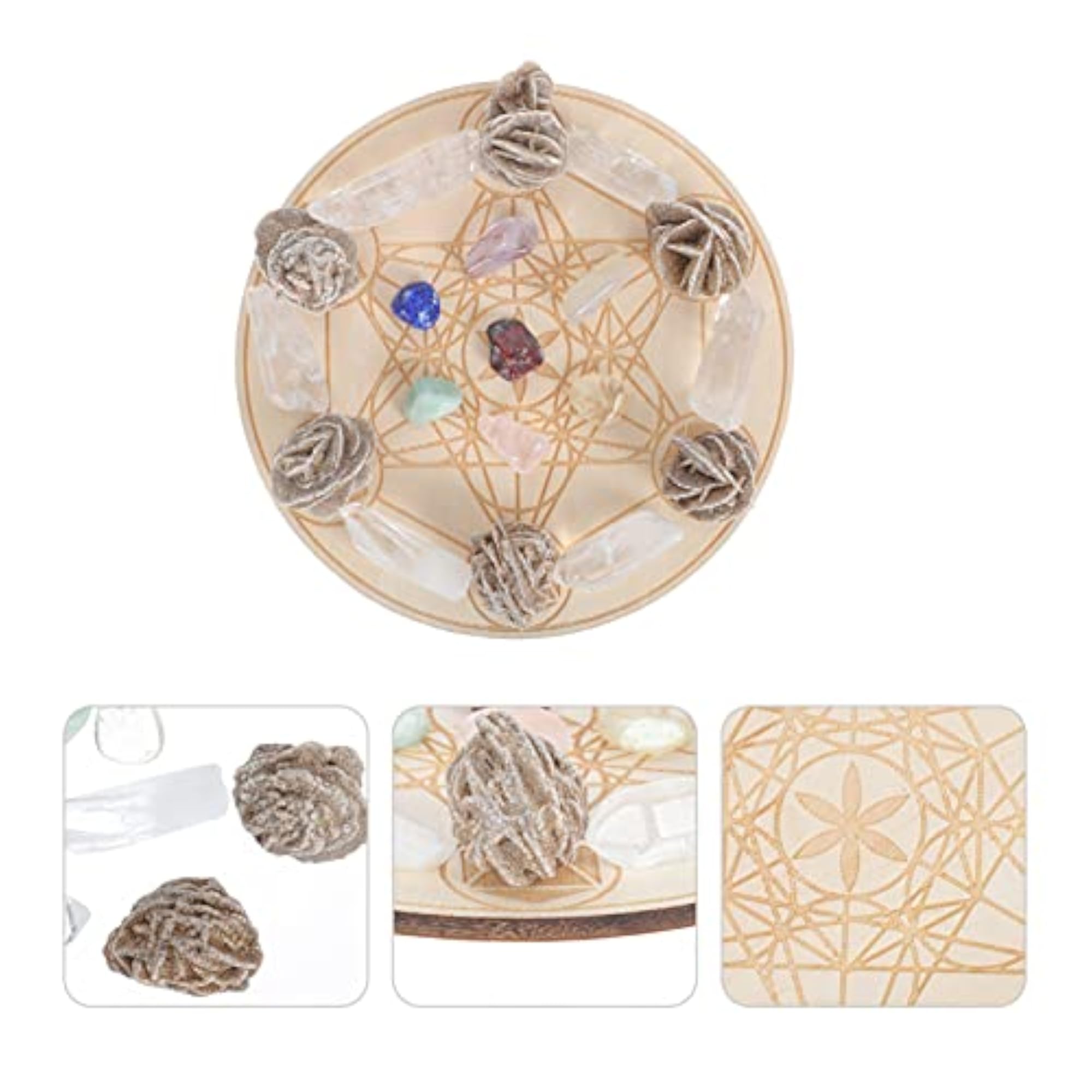 Gemstone Rose Decor Chakra Crystals Healing Stones Set