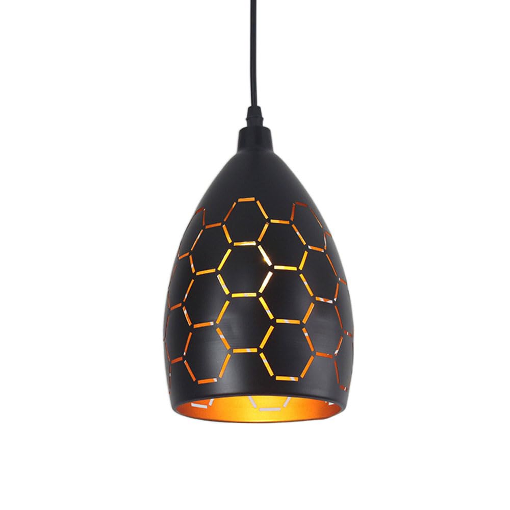 Suspension industrielle E27 noire pour éclairer un salon ou une chambre