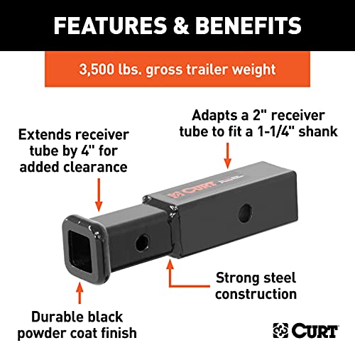 CURT Manufacturing 45770 2" to 1-1/4" Receiver Adapter by CURT - Image 3