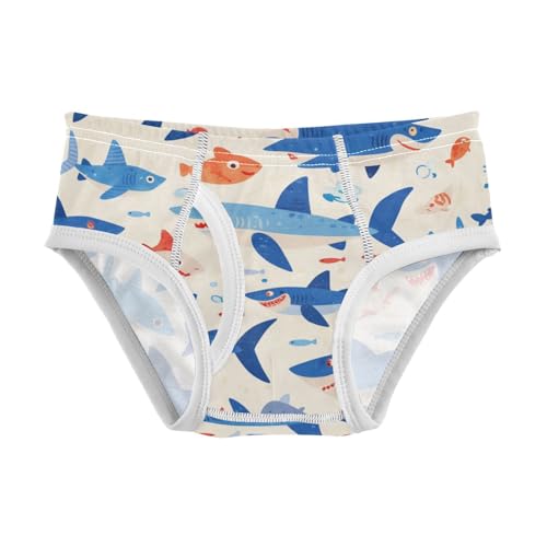 GuoChe Boy Toddler Underwear Cotton Sharks and Fish in Sizes 2T,3T, 4T, 5T, 6Y and 8Y - Main Image