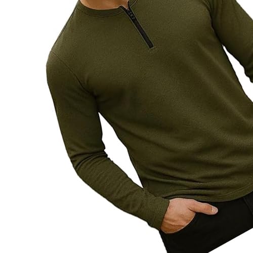 Image of RodZen Men's Cotton Blend Full Sleeve Solid Henley T Shirts