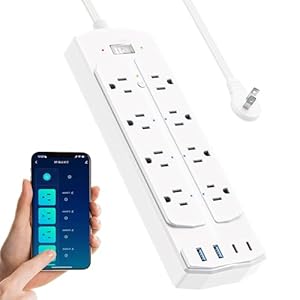 2 Prong Smart Plug Power Strip, Yozisital 2 Prong to 3 Prong Outlet Adapter, Surge Protector 2000J, 5 FT Flat Plug Extension Cord with 8 Outlets 4 USB Ports(2 USB C), Wall Mountable, White