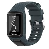 Keweni Correa Compatible con Tomtom 3 Watch, Correa de Repuesto de Silicona de para Tomtom Adventurer Golfer 2 / Runner 2/3 Spark/Spark 3 Sport (Rock Cyan)