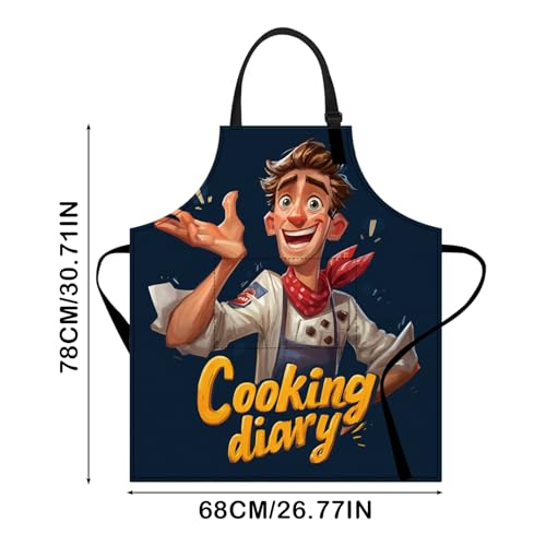 Image of Nuxovilar Cute Cooking Kitchen Apron, 26.77 * 30.7 Inches, Essential for Kitchen Cooking, Baking, Festive Gatherings