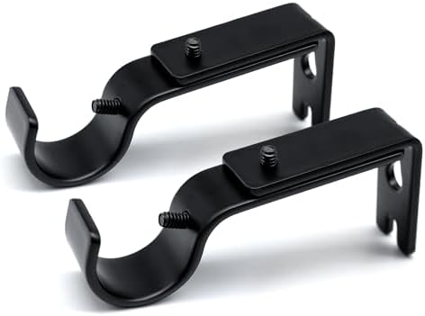 Curtain Rod Brackets Adjustable, 2 Pack Premium Bracket for Walls...