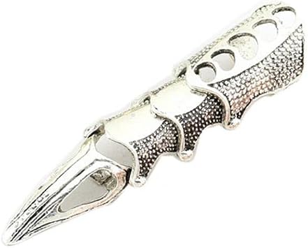 Unisex Punk Armor Knuckle Gothic Jewelry Full Finger Ring Claw Nail Art Decoration Silver