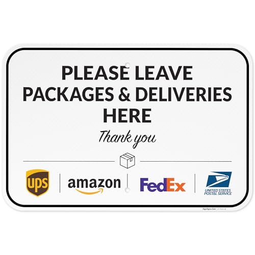 Package Delivery Sign, Delivery Instructions Package and Deliveries Here