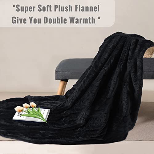 Heated Throw Blanket With 4 Heating Levels & 3H Auto Shut Off, Soft Cozy Plush Flannel Electric Blanket With Fast Heating, 50 X 60 Inches, Black #TOP6