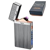 ANCL プラズマライター ライト付 電子ライター ライター usb 充電式 トーチ 電子 (シルバー)