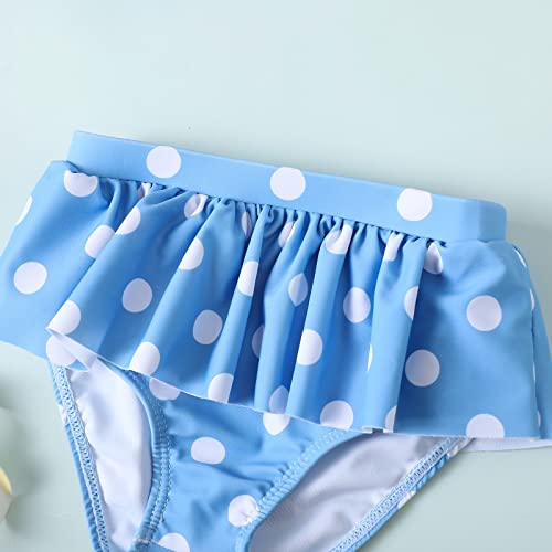 Baby Girl Summer Swimsuit With Hat Toddler Girls Bikini Sets Infant Bathing Suit Beach Outfits (041D-Round Dot, 6-12 Months) #TOP6