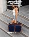 British Traveller 24" Medium Suitcase Lightweight Polypropylene Hard Shell Luggage Hold Check in Suitcase with 4 Wheels and Built-in TSA Lock(Navy, 66cm 60L)