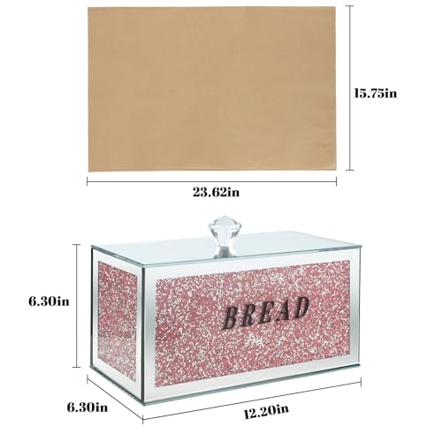 Panera de vidrio triturado para almacenamiento de pan en encimera y decoración de hogar 8