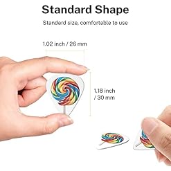 Lollipop Lot de 6 médiators pour guitare acoustique, guitare électrique, basse, ukulélé – fins, moyens et épais - Les Beatles, Paul McCartney, John Lennon, RIngo Starr, George Harrison Lollipop Lot de 6 médiators pour guitare acoustique, guitare électrique, basse, ukulélé - fins, moyens et épais – Image 7