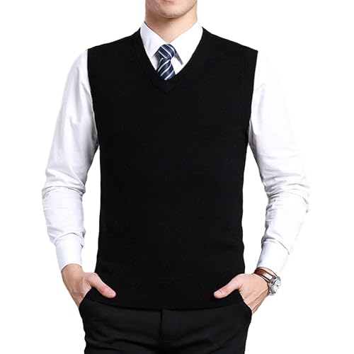 Chaleco de punto para hombre sin mangas cuello en V ideal para la oficina o el club