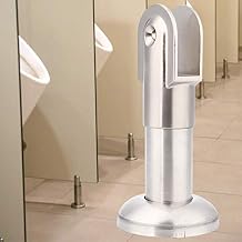 Toilet Partition Bracket, Floor Standing Sneeze Guard, Roll up Sneeze Screen Clip Stainless Steel Toilet Bathroom Hardware Accessories Bracing Foot Adjustable Bracket