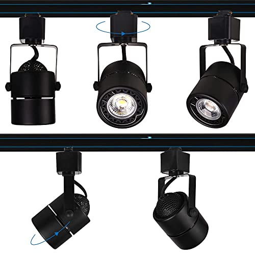 Eaglod 10W H Track Light Heads,Cri90+ Adjustable Led Track Light Fixtures For Accent Retail Artwork, Linear Track Light H Type -3000K Warm White 120V 24° Angle Halo Type- 12 Pack (Black) #TOP3