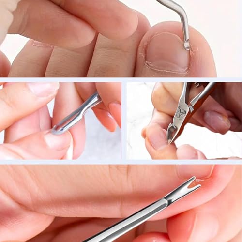 ARMIZ 4er-Set Nagelhautschieber und Nagelhautzange, professionelles Nagelhautentferner-Werkzeugset, Mehrzweck-Nagelhautknipser aus Edelstahl für Maniküre und Pediküre