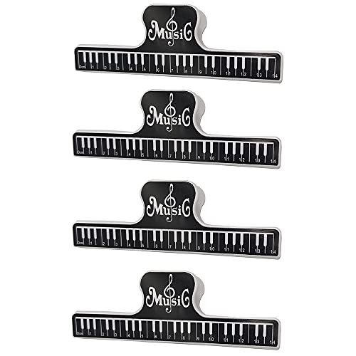 Music Book Clip Music Page Holder,Piano Music Book Holder, Plastic Black Book Clip L Size (Black)