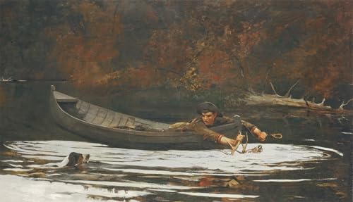 Lienzo Sabueso y cazador decora tu comedor con el cuadro clásico de 60x90cm