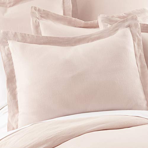 Levtex Home - 100% French Flax Linen - Standard Sham - French Flax Washed Linen - Blush - Sham Size (26 x 20in.)