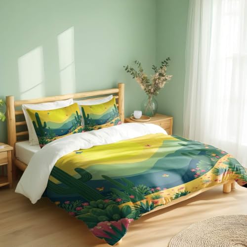 Linge de lit de qualité supérieure Sunshine Desert parure king size cactus - 7