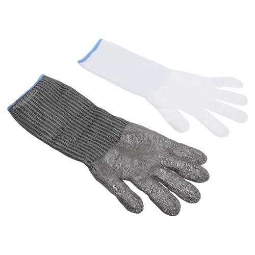 Guantes anticortes alargados de acero y nylon para cocina