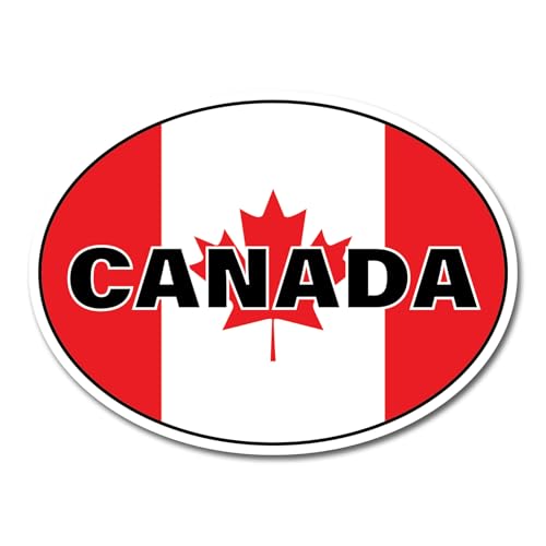 Image of 2 x 15cm Canada Oval Flag Vinyl Stickers - Canadian Travel Holiday World Country Location Car Vehicle Decal Scrapbook Sticker #82406