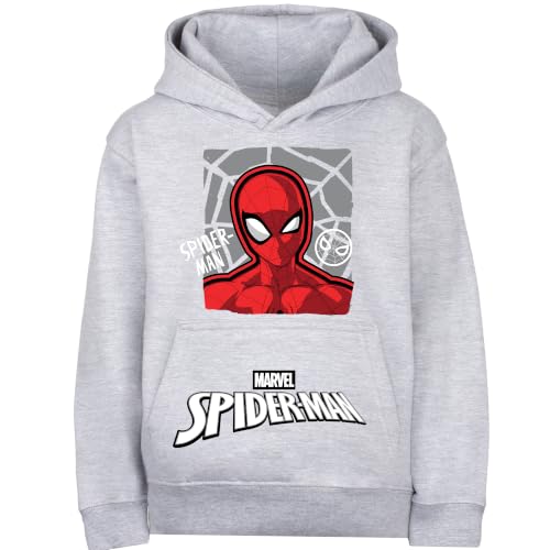Image of Marvel Spiderman Kids Hoodie Sweatshirt for Boys Superhero Age 9/11 Grey
