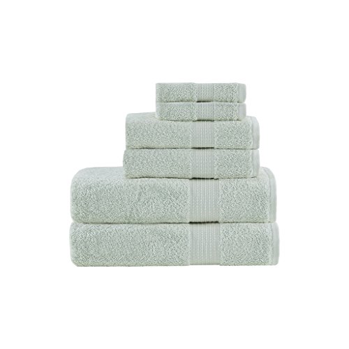 Madison Park Organic 100% Cotton Bathroom Towel Set, Hotel & Spa Quality Highly Absorbent, Quick Dry, Include for Shower, Handwash & Facial Washcloth, Multi-Sizes, Seafoam by Madison Park - Used condition - CA$51.62