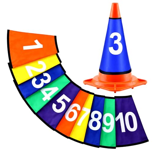 Tegeme 10 Sets Numbered Cone Covers Numbers 1 to 10 (Cones Not Included)