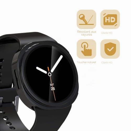 Bighan 6 Pack Coque Compatibles Avec Samsung Galaxy Watch 8 44MM, TPU Ultra Résistant Protection 360° Anti-Choc, Transparent/Métallisé Argent/Noir/Rose/Vert/Or – vue 2