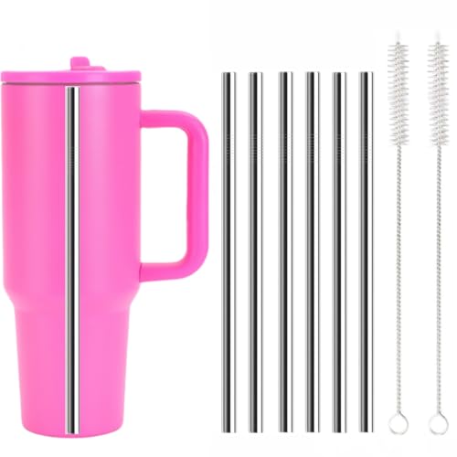 Replacement Straws for Hydrojug Traveler 32 oz, Reusable Stainless Steel Straws with 2PCS Straw Cleaner Brushes Compatible with HydroJug Accessories
