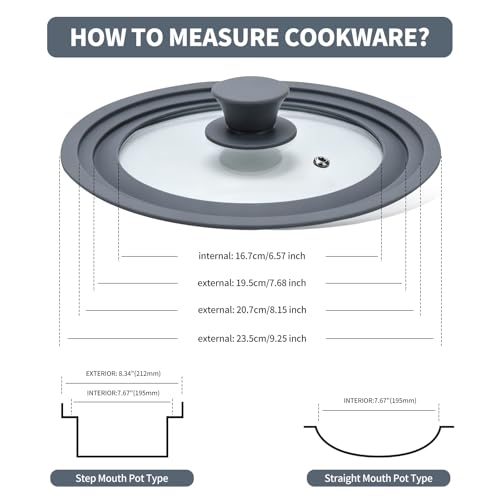 Tempered Glass Rice Cooker Lid, Fits 7.6-9.2 in Pots, Pans and Skillets by QINGQIUYUDA - Used condition - Image 4