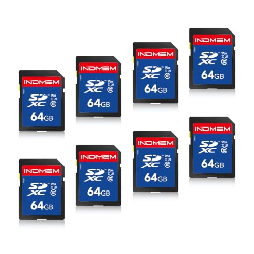 SD Card 64GB 8‑Pack, UHS‑I Class 10 Secure Digital Memory Cards for Cameras | MLC flash SDXC memory card with Class 10 rating. Reliable storage for DSLR cameras, camcorders and embedded devices.