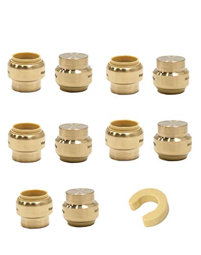 (Pack of 10) EFIELD 1/2 Inch Plug End Cap Push-Fit Fitting to Connect Pex, Copper, CPVC, with a Disconnect Clip Tool,(PF143-10PCS)