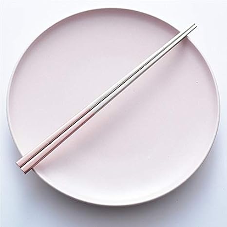 大さじ ステンレス鋼韓国ピンク箸スプーンセットデザートスプーンロングハンドル中国箸セット食器 サービングスプーン Color : Pinksilver 1set
