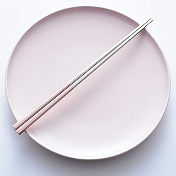 大さじ ステンレス鋼韓国ピンク箸スプーンセットデザートスプーンロングハンドル中国箸セット食器 サービングスプーン Color : Pinksilver 1set