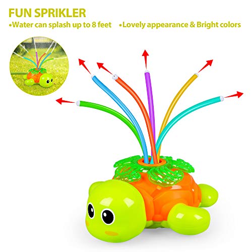 Outdoor Sprinkler For Kids - Backyard Rotating Turtle Sprinkler With Swing Tube - Splashing Toy For Summer - Outside Garden Lawn Water Toys Gifts For 3 4 5 6 Boys And Girls #TOP6