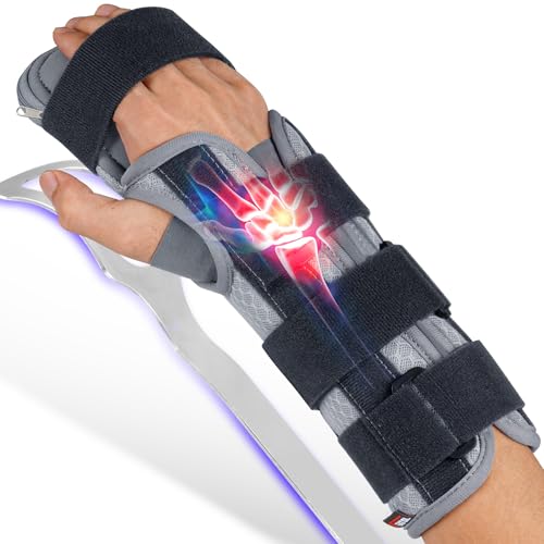 FEATOL Resting Hand Splint, Stroke Hand Immobilizer For Men and Womenï¼ŒWrist Finger Brace For Carpel Tunnel, Stroke Recovery, Right, Large