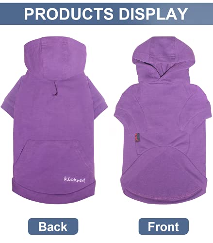 Kickred Basic Dog Hoodie Sweatshirts, Pet Clothes Hoodies Sweater With Hat And Leash Hole, Soft Cotton Outfit Coat For Large Medium Small Dogs, M #TOP2