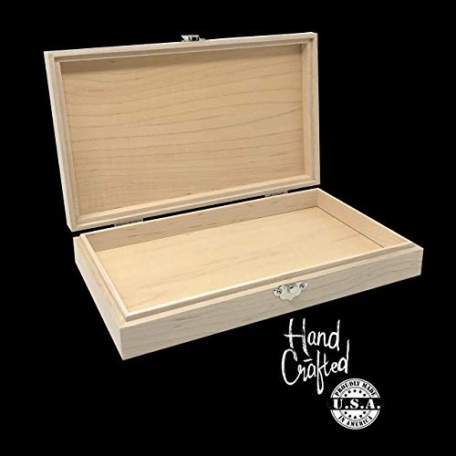 Unfinished Wood Box With Hinges & Latch-10 X 6 X 2 Great For Diy Projects, Home Decor, Storage Case, Small Jewelry Box #TOP2