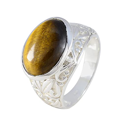 Bague oeil de tigre en argent 925, le cadeau symbolique et élégant pour maman