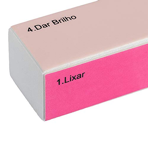 Lixa de Unhas Polidora de 4 Lados, Lanossi Beauty & Care, Rosa/ Roxo/Cinza, Lanossi Beauty & Care, R