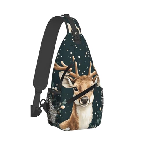 Mochila bandolera unisex ligera con estampado Elk miniatura 2