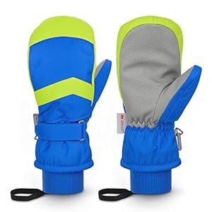 Homord Ski Kinderhandschuhe Blau Neongelb