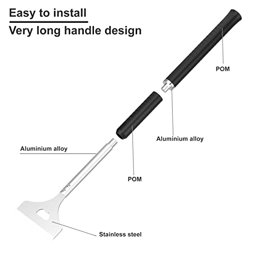 TANiCOO Extra Length Griddle Scraper,Griddle Cleaning Scraper with 16\" 7 Handle,Heavy Duty Stainless Steel Grill Scraper,Flat top griddles Grill Accessories Cleaning Kit for Indoor,Outdoor - Thumbnail 7