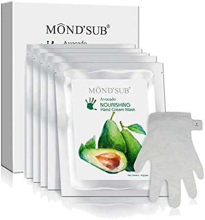 5 Pairs MOND'SUB Avocado Moisturizing Hand Masks | Hydrating Gloves for Dry Hand and Dry Skin | Nourishing & Soothing & Whitening |Best Natural Skin Care Products Full with Natural Oil