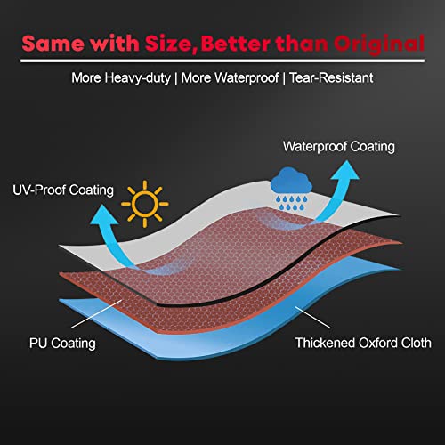 Zettum Patio Heater Covers - 600D Outdoor Heater Cover with Zipper Heavy Duty Waterproof, Propane Heat Cover for East Oak, Hampton Bay, Amazon Basics and Fire Sense (87" Height x 33" Dome x 19" Base)