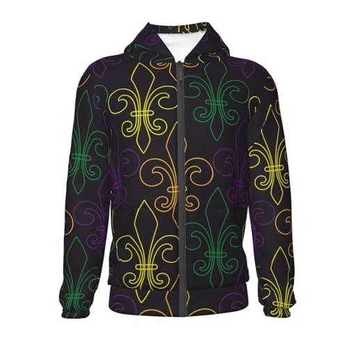 Mardi Gras Carnival Kid Hoodies Boys Zip Up Sweatshirts Girls Pullover with Pocket2